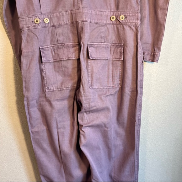 Madewell Women’s Button Up Long Sleeve Jumpsuit Smoky Grape Purple Large - Picture 12 of 14